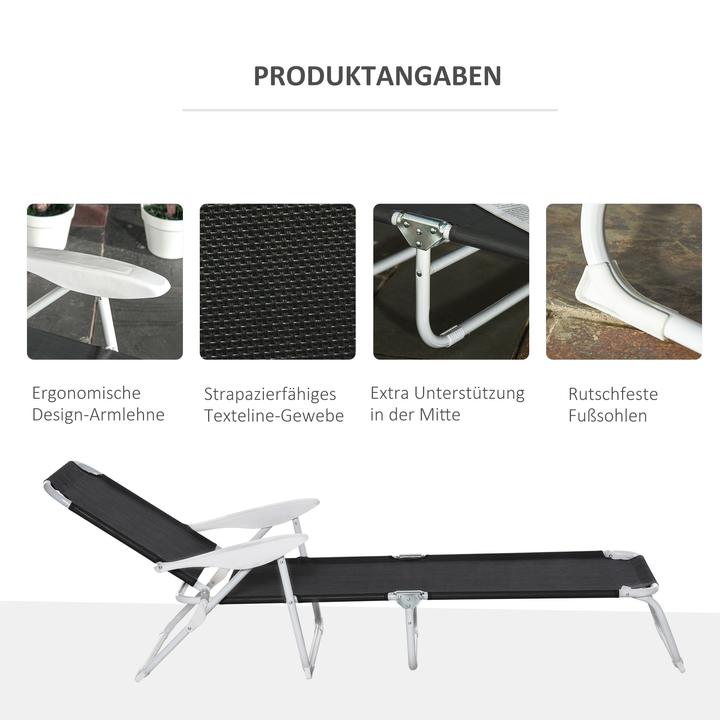 Actual product image Outsunny Sun lounger with adjustable backrest (160 cm)