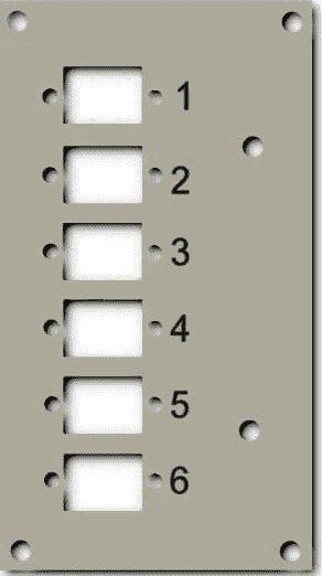 Image du produit EFB Elektronik Cache frontal pour 6 x SC-S, LC-D, E2000® avec trous de vis de 2,8mm