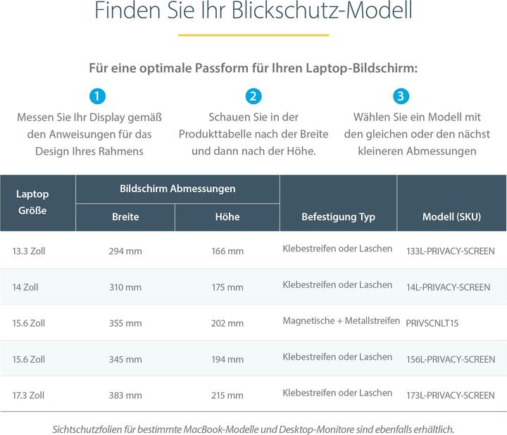 Produktbild StarTech 13.3" Privacy Screen (13.30", 16 : 9)
