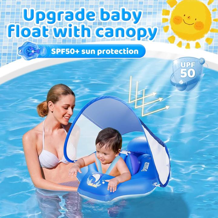 Produktbild Activity Board Schwimmring Baby mit UPF50+ Sonnendach, Schwimmhilfe Baby für den Pool, verstellbarer