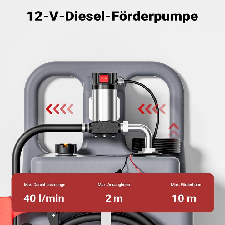 Produktbild Wiltec 120l mobile Tankanlage 12V Pumpe Kraftstoffbehälter Dieseltankstelle