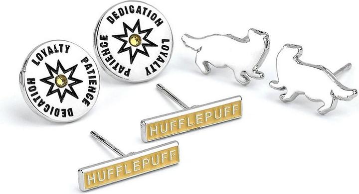 Image du produit Hufflepuff Set de boucles d'oreilles argentées 3Erpack (3 % Cuivre, 4% d'aluminium, 93% de zinc)