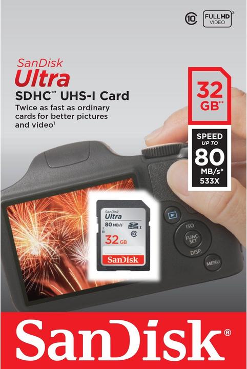 Immagine prodotto SanDisk Ultra U1 (32 GB, SDHC, U1, UHS-I)
