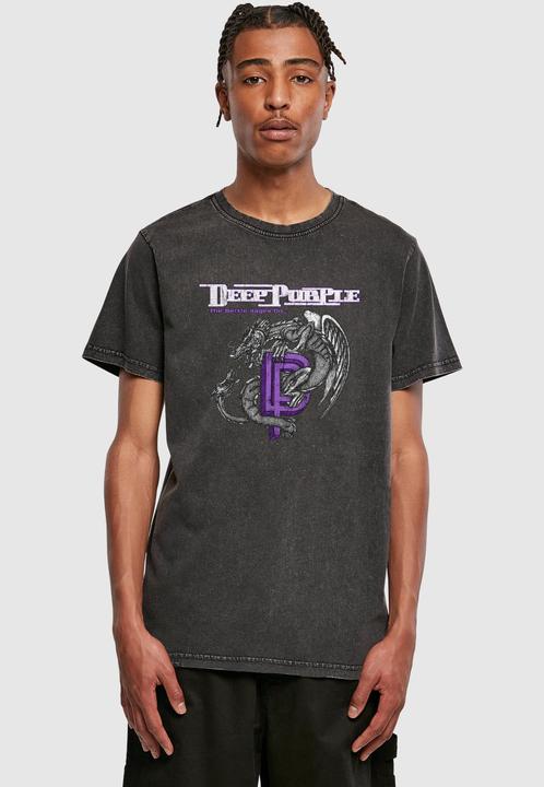 Produktbild Merchcode Deep Purple Dragon Acid Wash Tee - 182591 (L)