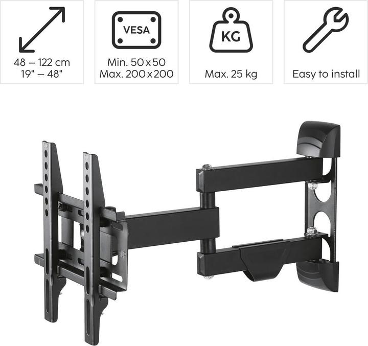 Image du produit Hama Support mural pour téléviseur (Mur, 48", 25 kg)