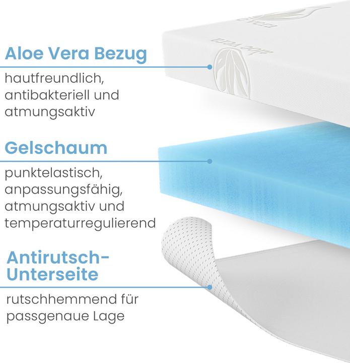 Image du produit Bestschlaf Topper en mousse de gel, hauteur 4 cm (90 x 200 cm)