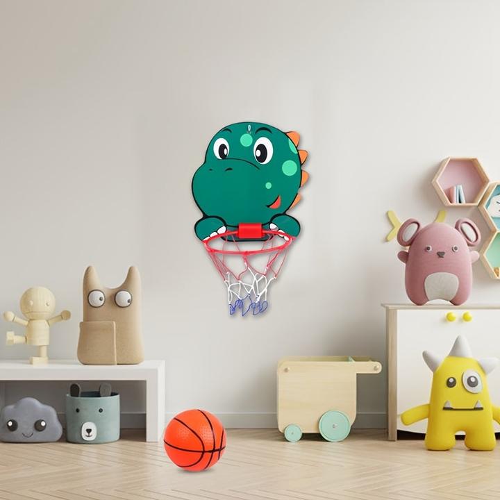 Actual product image Activity Board Mini basketball hoop stand set with lion, dinosaur, elephant jungle animals - Happy Birthday