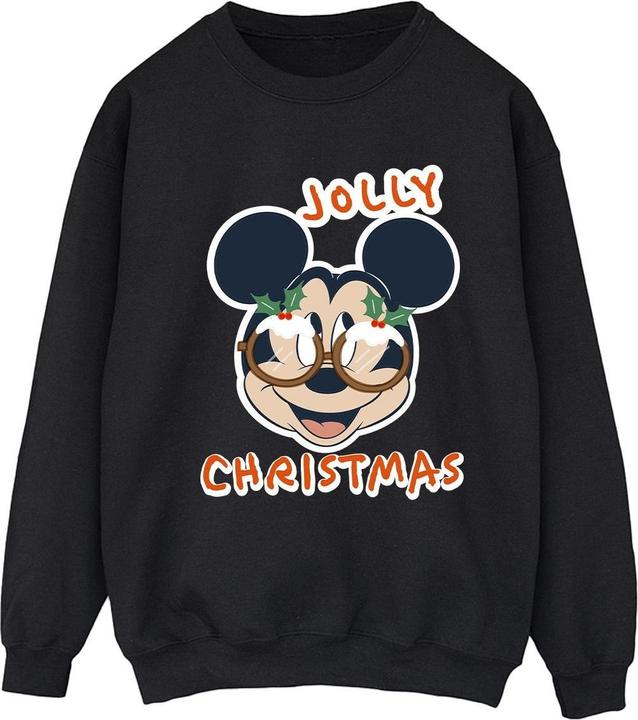 Actual product image Disney Womens/Ladies Mickey Mouse Jolly Christmas Glasses Sweatshirt (4XL)