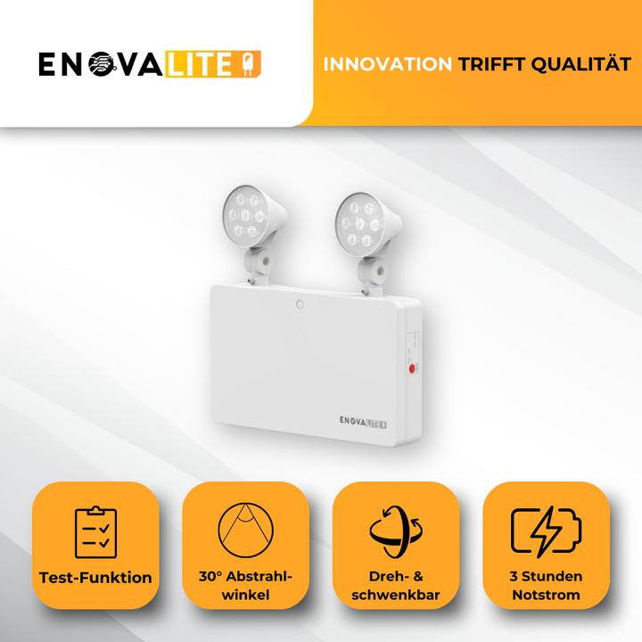 Image du produit Enovalite Luminaire de chemin de fuite à LED, 6 W, Twin Spot, montage mural
