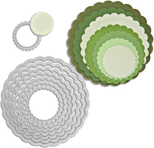 Actual product image Sizzix Framelits punching templates set circles scallop, 8 pieces