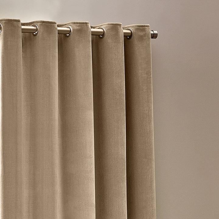 Actual product image Yard Chenille Velvet Eyelet Curtains (168 x 229 cm)
