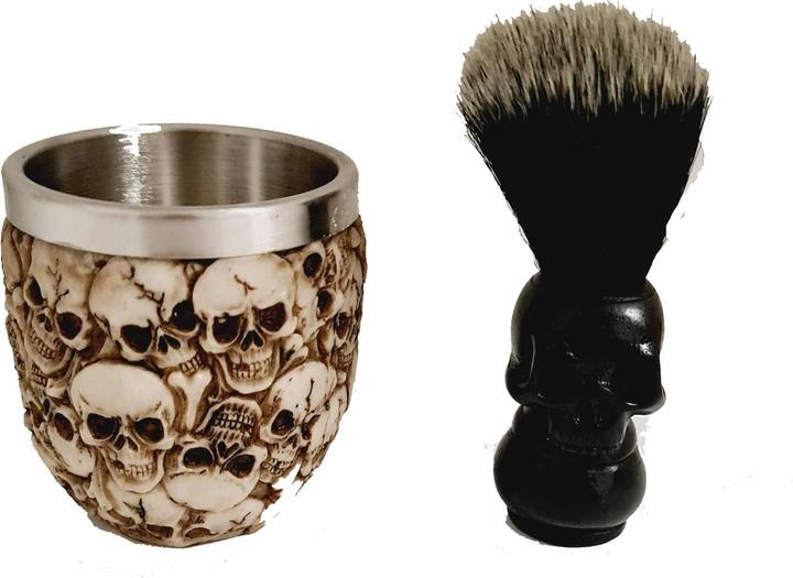 Image du produit Bate Rasoir tête de mort avec brosse BRS:15