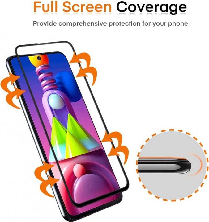 Produktbild Screenguard Samsung Galaxy M51 Full Screen Panzerglas Schutzfolie 2.5D 9H (1 Stück, Samsung Galaxy M51)