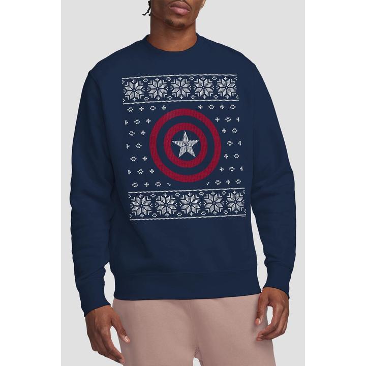Actual product image Captain America Unisex Adult Shield Sweatshirt (XL)