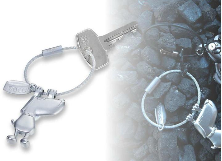 Image du produit Troika DOGGY Porte-clés chien, écuelle, gris mat
