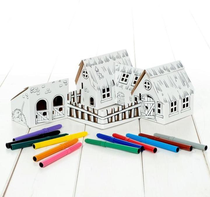 Actual product image Calafant Farm with 12 felt tip pens