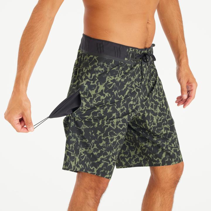Produktbild Olaian Boardshorts Surfen Herren lang 900 20" Morpho Army grün (42)