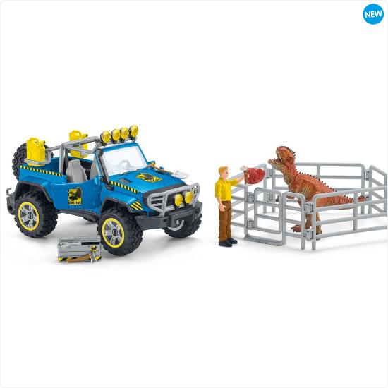 Image du produit Schleich Véhicule tout-terrain avec l'avant-poste de Dino
