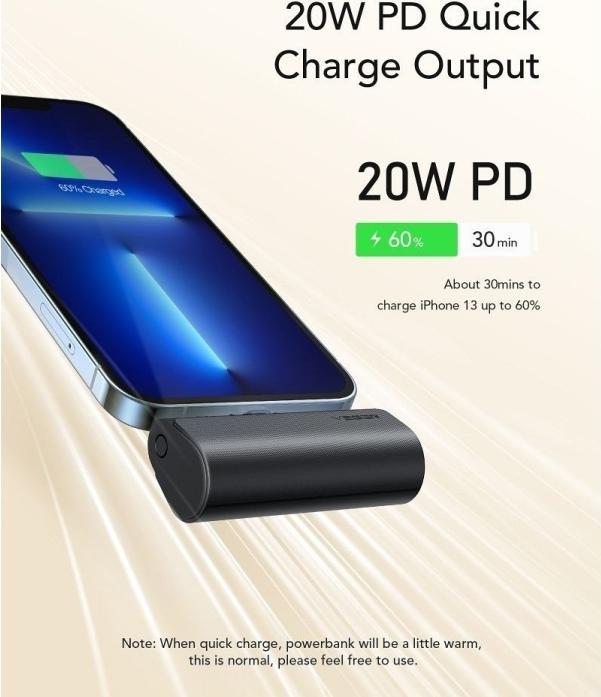 Actual product image Veger Plugon Powerbank Lightning - 5'000mAh (5000 mAh, 20 W, 18.50 Wh)