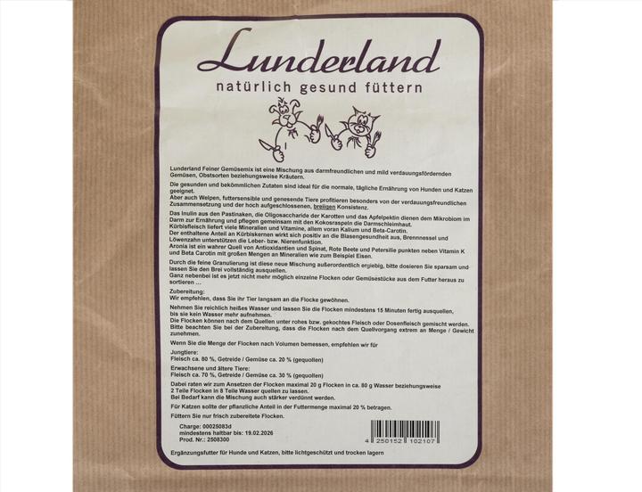 Actual product image Lunderland Gemüsemix fein 5 kg, Nahrungsergänzungstyp: Getrocknet (1 pcs., 5000 g)