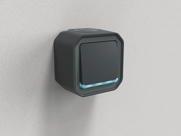 Actual product image Legrand Plexo New damp-proof surface-mounted 1-compartment changeover switch, illuminated