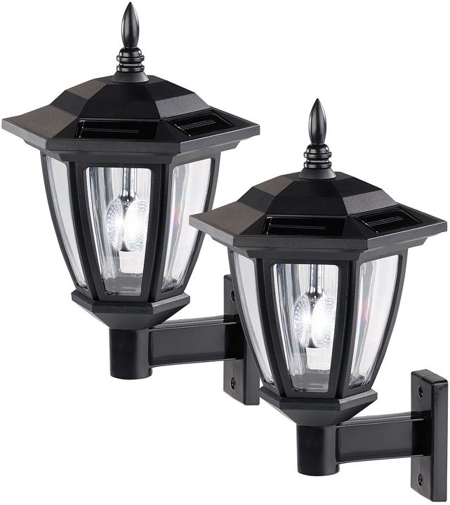 Actual product image Luminea Set of 2 Solar LED Outdoor Wall Lights (25 lm)