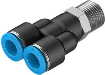 Produktbild Festo Y-Verschraubung, Druckluft, Messing, 56.7mm, R3/8″, Gewindestift (Verschlusskappe)
