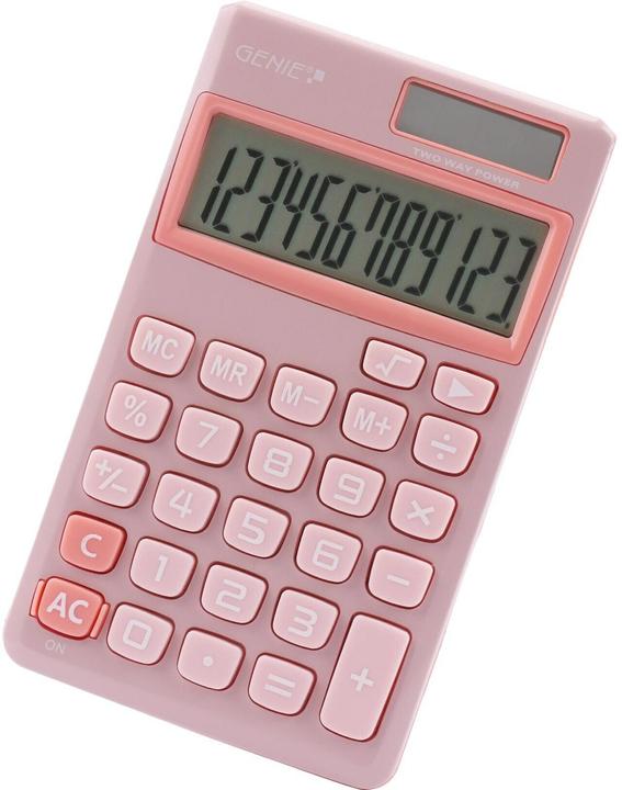 Produktbild Genie Taschenrechner 212P pink (Solarzellen, Batterien)