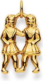 Actual product image Natsumi Schmuck Pendant Zodiac Gemini Yellow Gold 18K/750 Large (750/18 K Yellow gold)