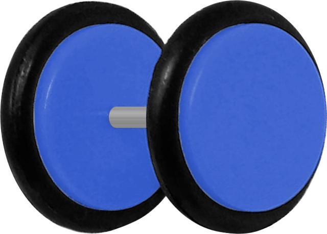 Actual product image Star Piercing Fake plug dark blue with O-ring (without brass, Acrylic)
