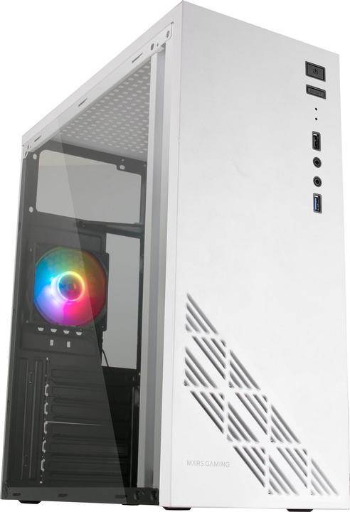 Produktbild Mars Gaming Boitier Moyen Tour Atx Mc100 RGB Avec Panneau Vitré (Blanc) (Mini-ITX, ATX)