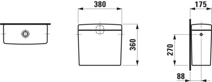 Immagine prodotto Laufen Cassetta PRO, scarico a 2 quantità, 6 L, attacco acqua laterale, bianco, H826952