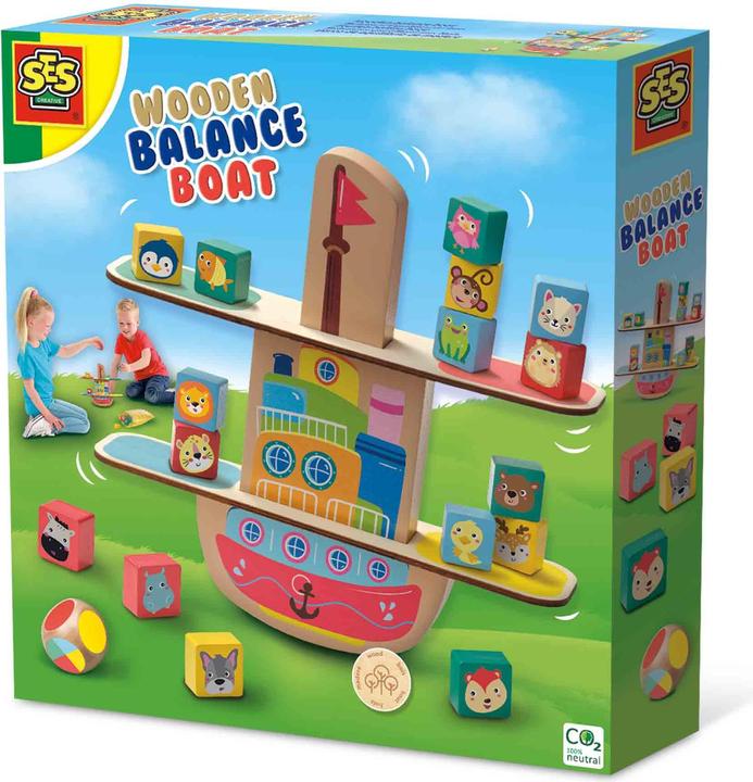 Actual product image Ses Wooden balance boat (Dutch, English, German, French)