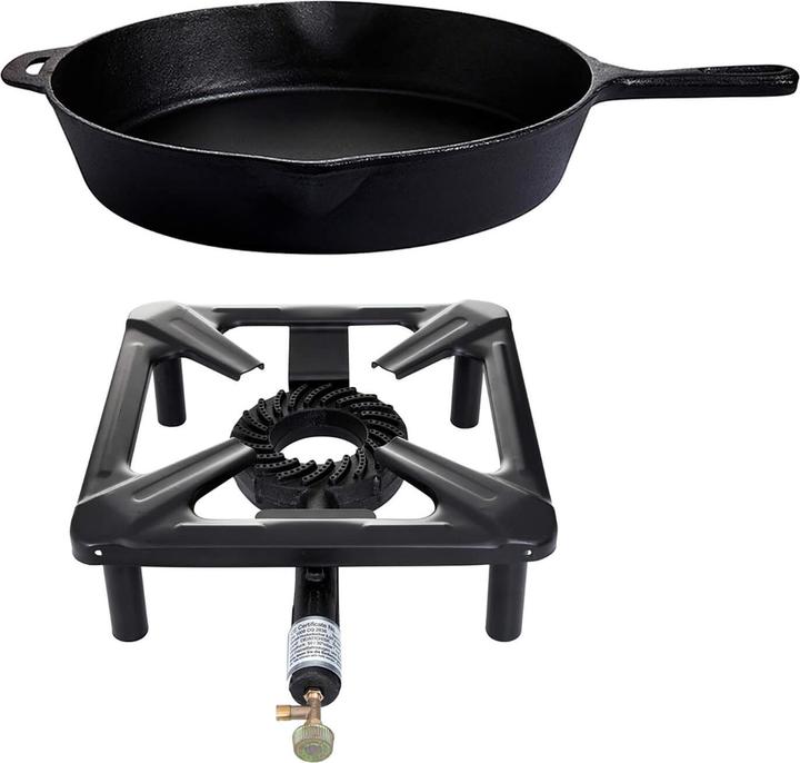 All'Grill Set da cucina a sgabello (piccolo) con padella in ghisa Ø 39 cm - senza pilota di sicurezza