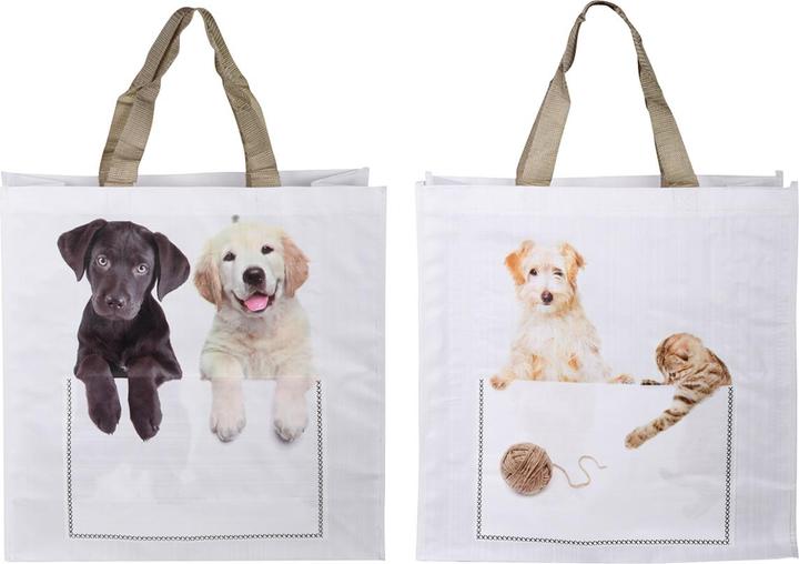 Merkloos Shoppingbag Kiekeboe Hond / Kat Assorti