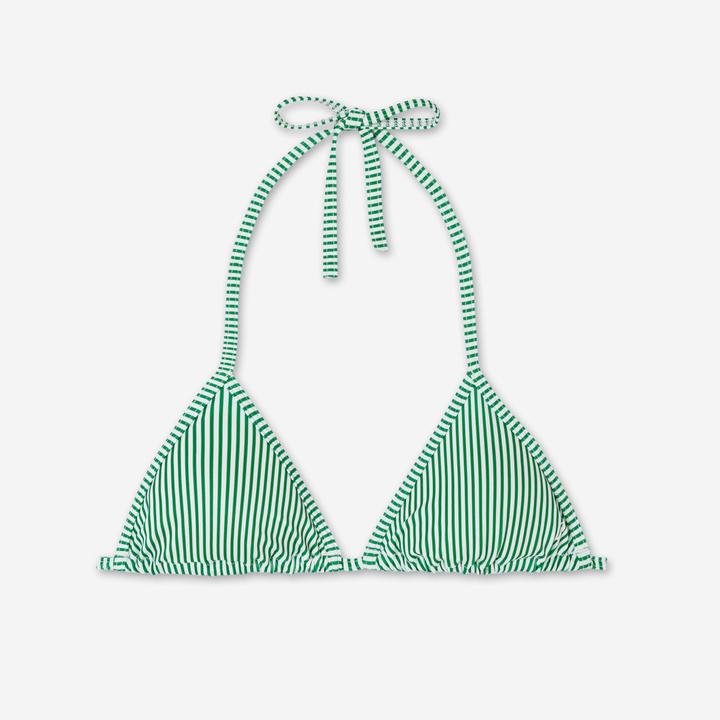 Produktbild Olaian Bikini-Oberteil Damen Triangel gestreift Mae grün/weiss (38)