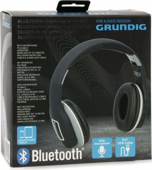Produktbild Grundig Bluetooth Stereo Kopfhörer (keine Geräuschunterdrückung, 5 h, Kabelgebunden, Kabellos)
