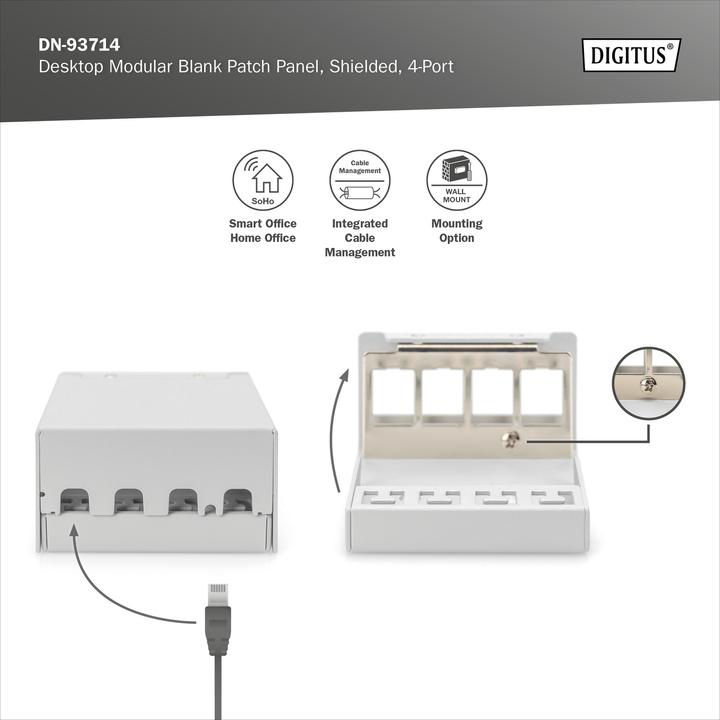 Produktbild Digitus Desktop Modular Patch Panel, geschirmt, 4-Port