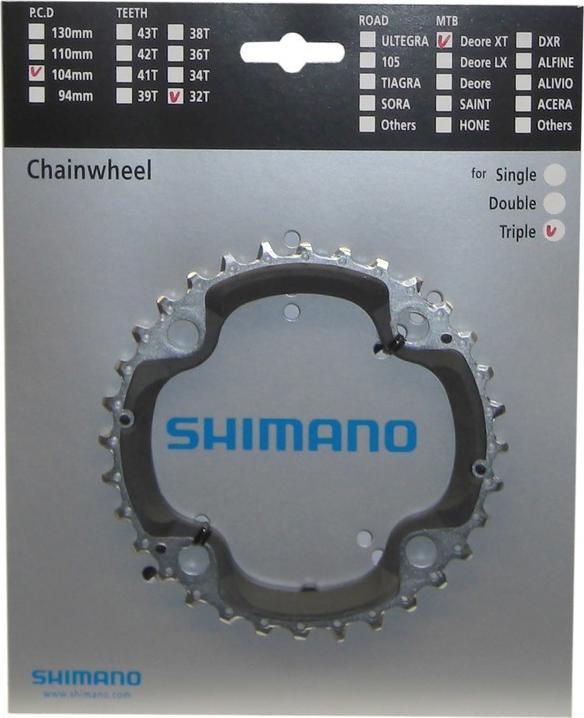 Actual product image Shimano Chainring Deore XT FC-M770-10 Triple (32)