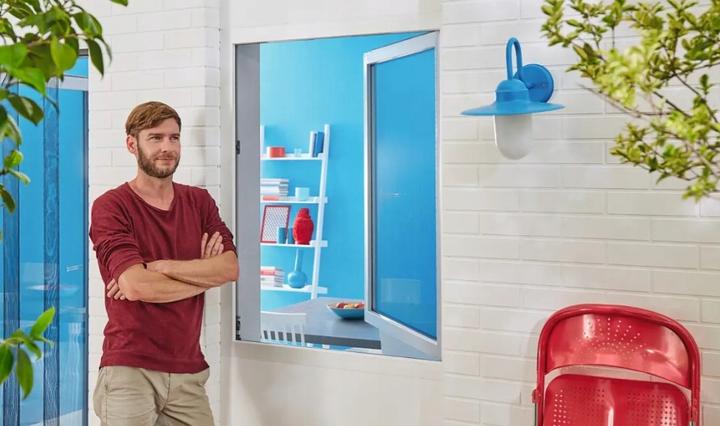 Produktbild tesa Insektenschutz COMFORT für Fenster, mit Klettband, selbstklebend, ohne Bohren (130 x 130 cm)
