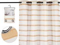 Giftdecor sheer curtain striped brown 140x260 cm (140 x 260 cm)