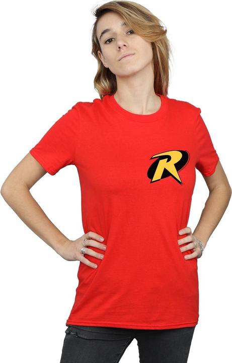 Actual product image Womens/Ladies Batman Robin Logo Cotton Boyfriend T-Shirt (XXL)