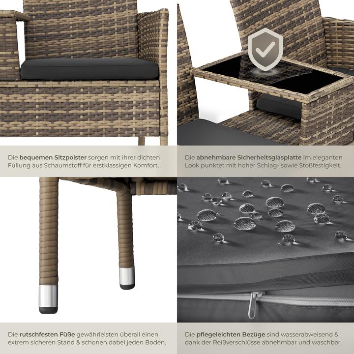 Immagine prodotto tectake Panchina da giardino in rattan
