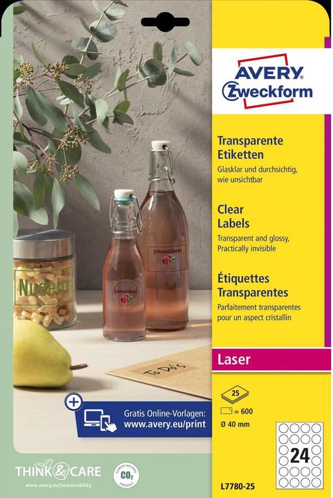 Actual product image Avery Crystal clear labels