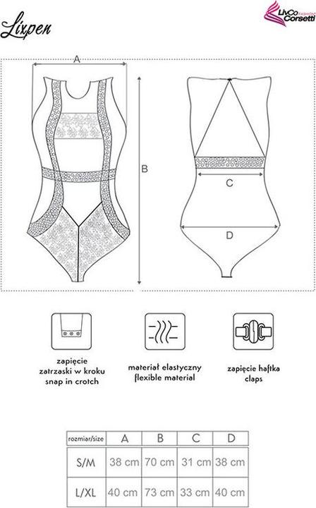 Actual product image LivCo Corsetti Fashion LIXPEN LC 90612 BODY BLACK L/XL (L, XL)