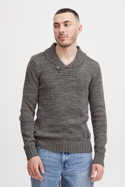 Actual product image Solid Phil Men's Jumper Chunky Knit Pullover With Shawl Collar Made Of 100% Cotton (3XL)