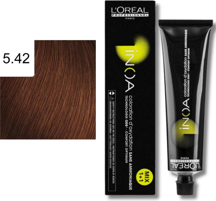 Actual product image L'Oréal Professionnel Inoa (5.42 Light brown Copper Irisé)