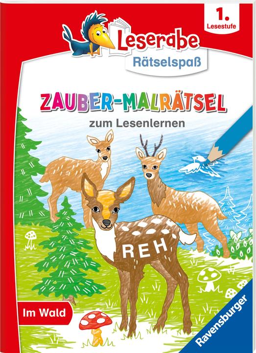 Produktbild Ravensburger Leserabe Rätselspass Zauber-Malrätsel zum Lesenlernen: Im Wald (1. Lesestufe) (Deutsch, Melinda Ronto, Heribert Schulmeyer, Simone Pahl, 2024)