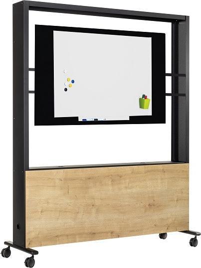 DSS Supporto per monitor, arrotolabile, nero/faggio (75", 75 kg)