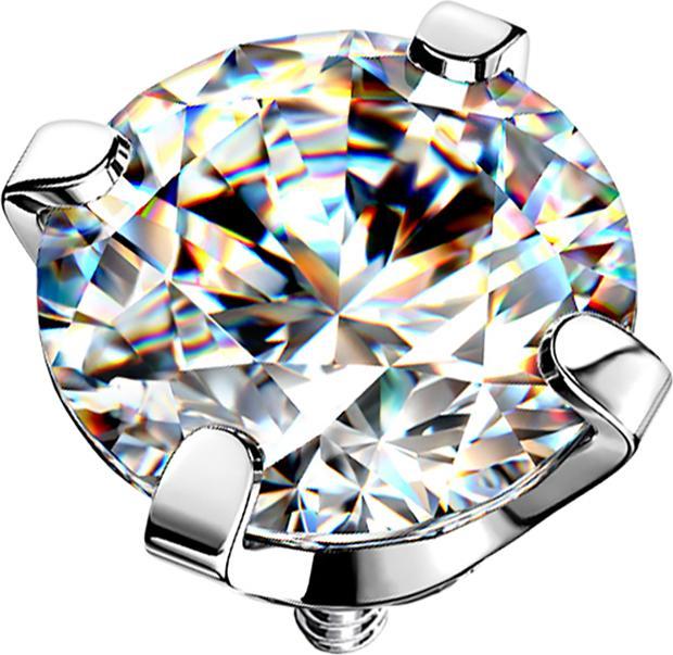 Produktbild Star Piercing Dermal Anchor silber Kristall silber gefasst (ohne Messing, Chirurgenstahl 316L)